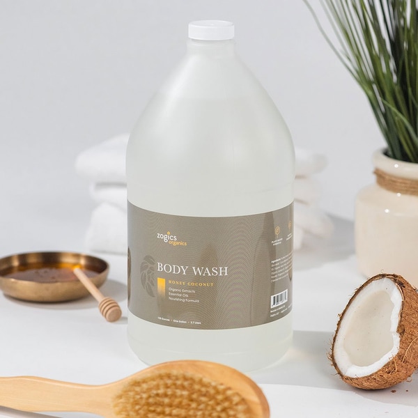 Organics Body Wash, Honey Coconut, 1 gallon